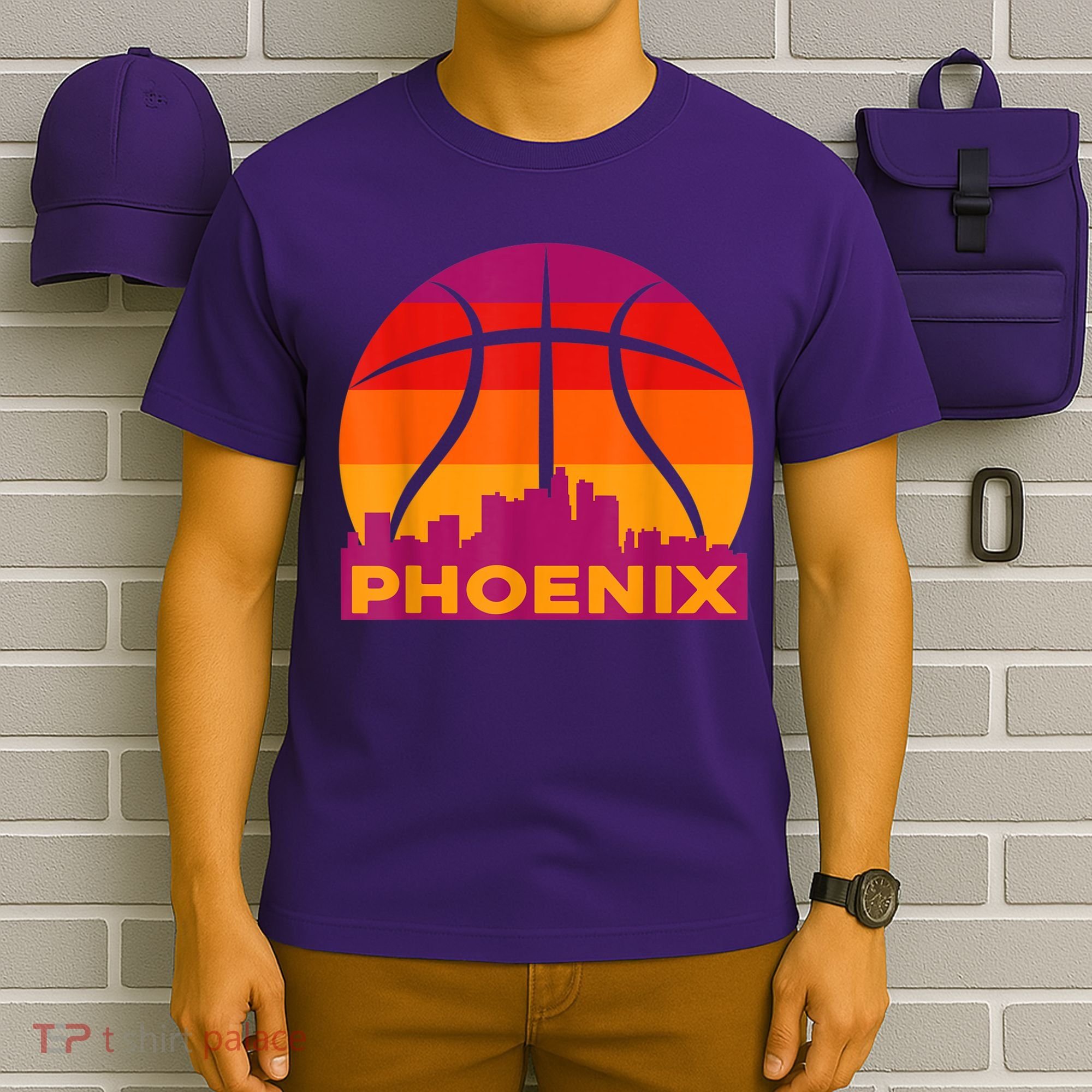 Phoenix Basketball, Phoenix Basketball BBall City Arizona State Retro Vintage T-Shirt
