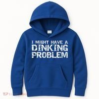 Pickle Ball Pun Ing Joke I Might Have A Dinking Problem Gift Kids Hoodie thumb 0