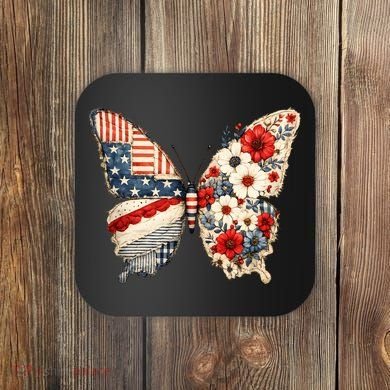 Patriotic Butterfly Coaster