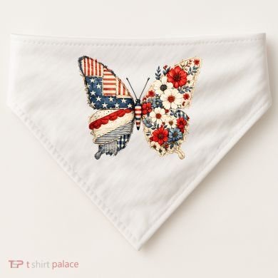 Patriotic Butterfly USA-Made Doggie Bandana