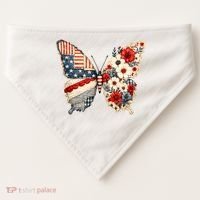 Patriotic Butterfly USA-Made Doggie Bandana thumb 0