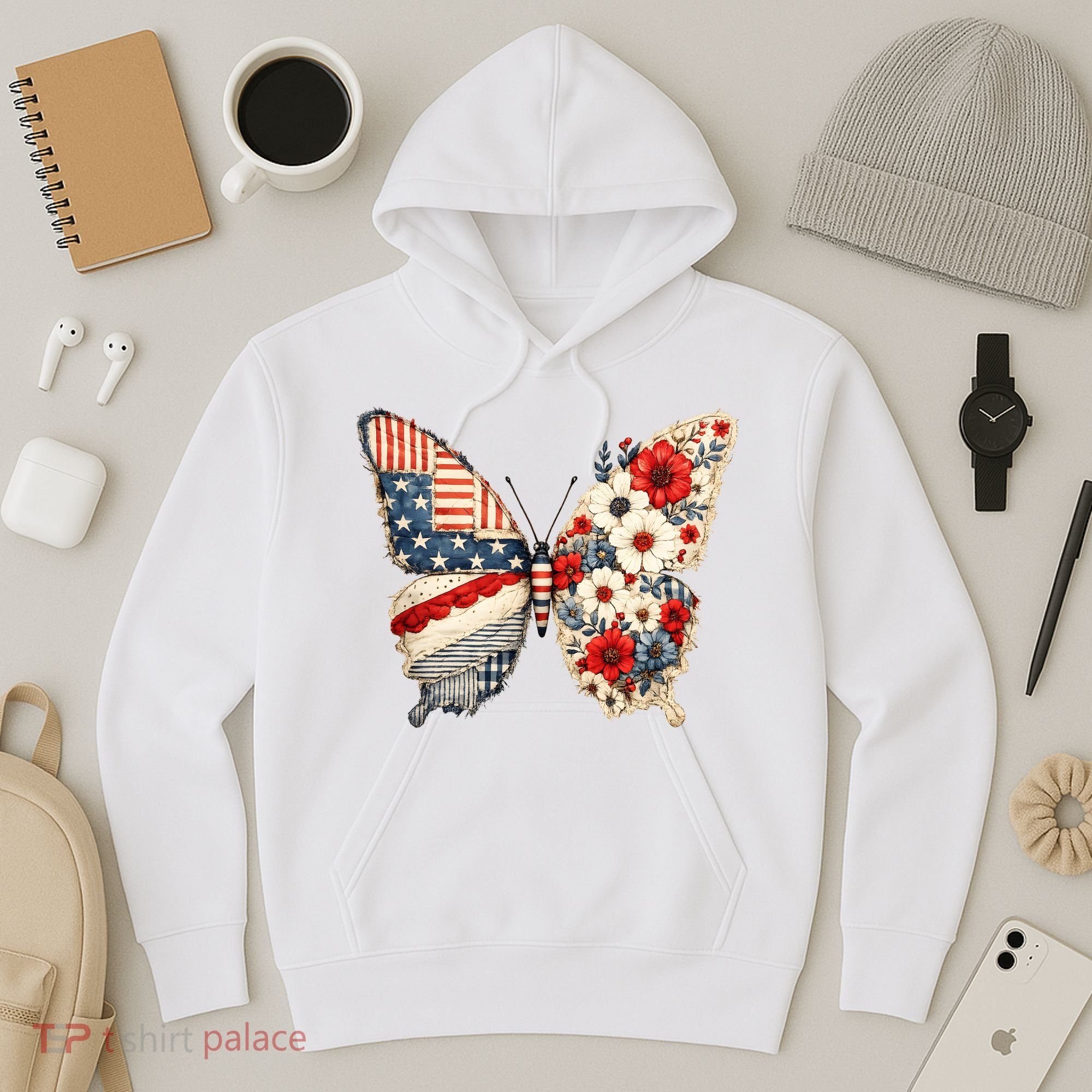 Patriotic Butterfly Hoodie