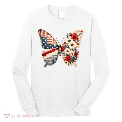 Patriotic Butterfly Long Sleeve Shirt