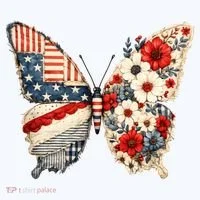 Patriotic Butterfly Button thumb 1