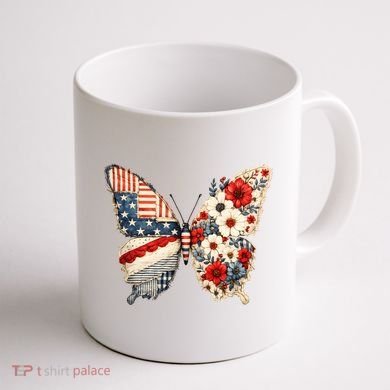 Patriotic Butterfly Coffee Mug back
