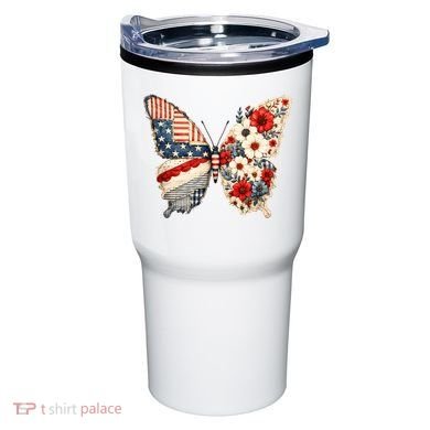 Patriotic Butterfly Tumbler