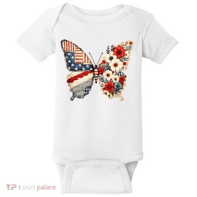 Patriotic Butterfly Baby Bodysuit