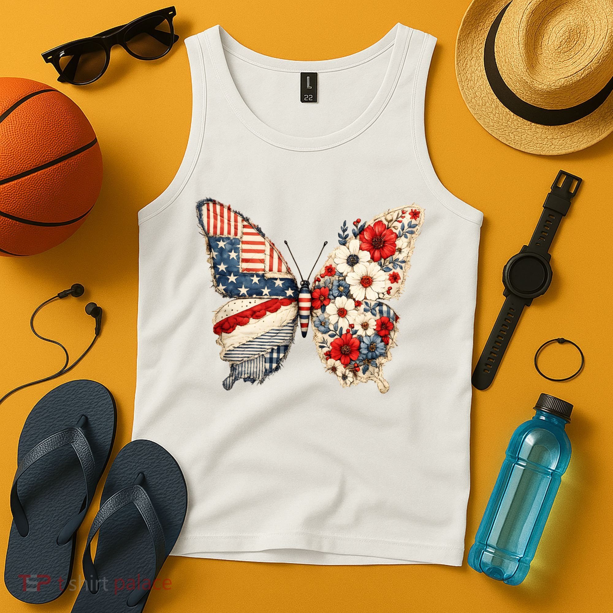 Patriotic Butterfly Tank Top