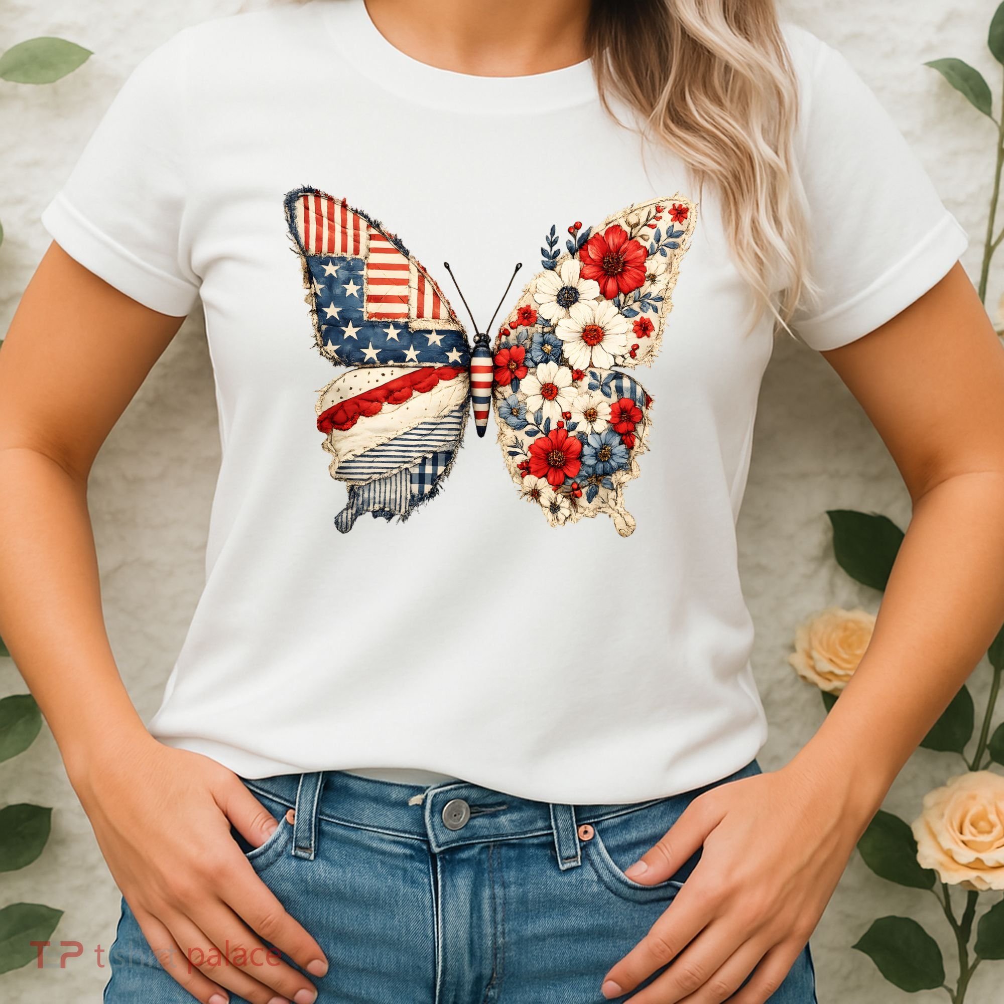 Patriotic Butterfly Women's T-Shirt