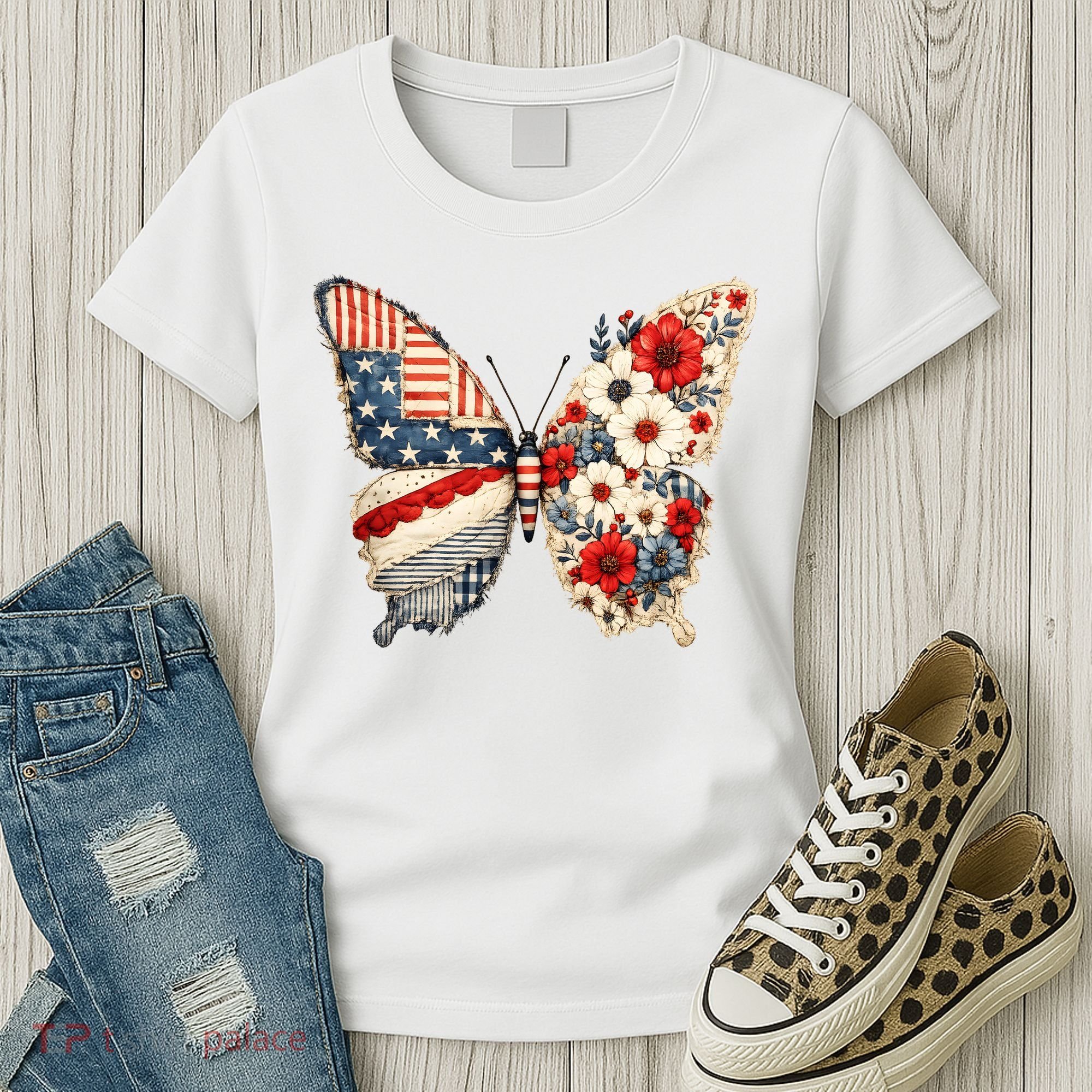 Patriotic Butterfly Women's T-Shirt