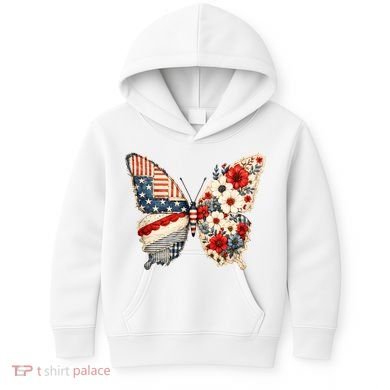 Patriotic Butterfly Kids Hoodie