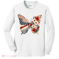 Patriotic Butterfly Kids Long Sleeve Shirt thumb 0