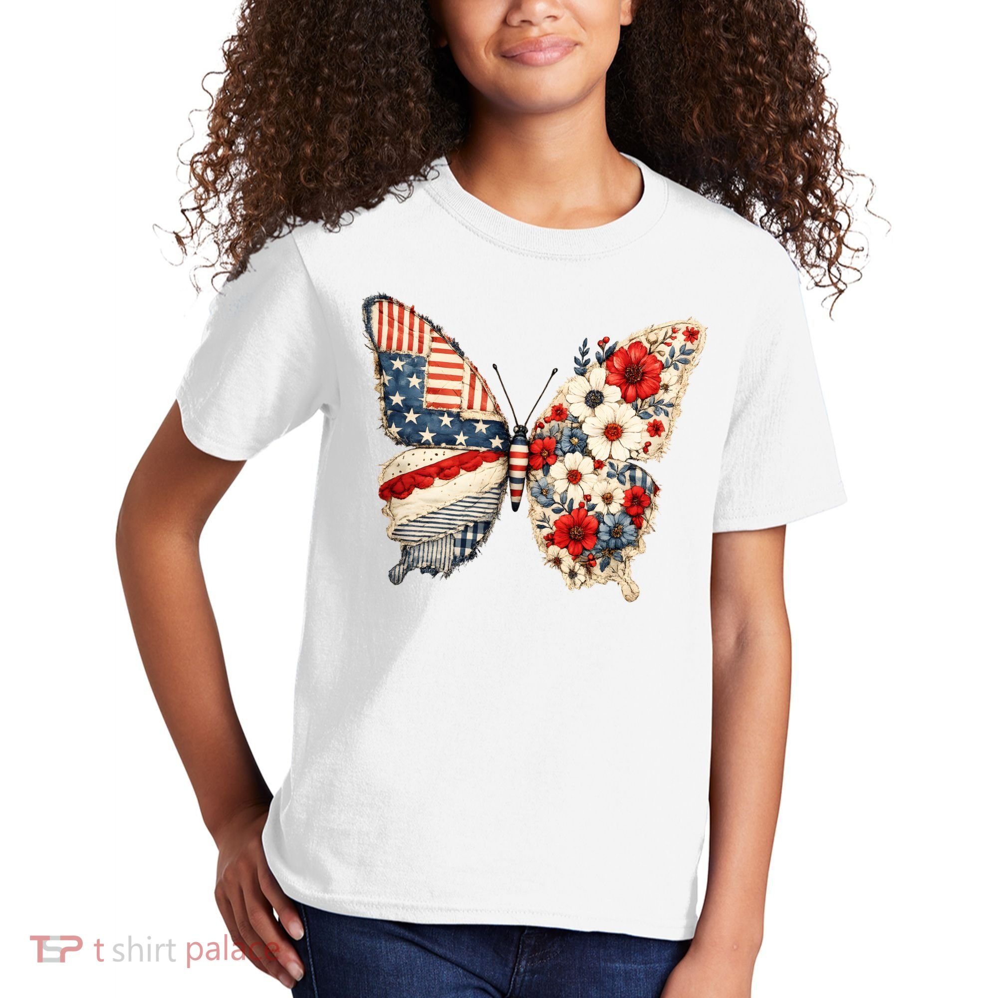 Patriotic Butterfly Kids T-Shirt
