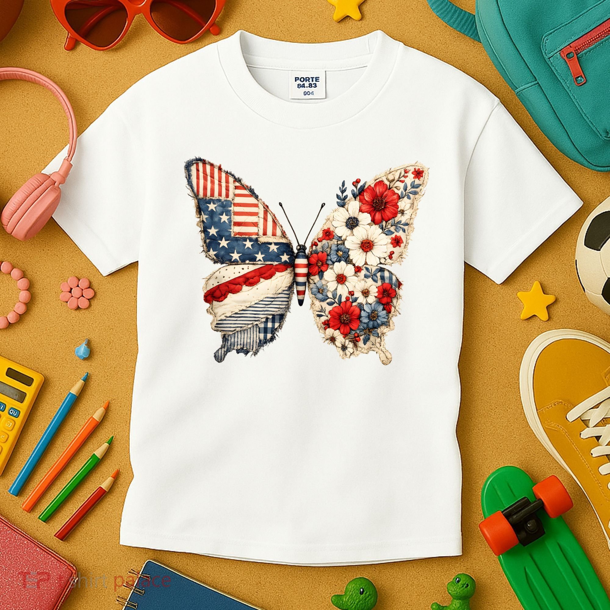 Patriotic Butterfly Kids T-Shirt
