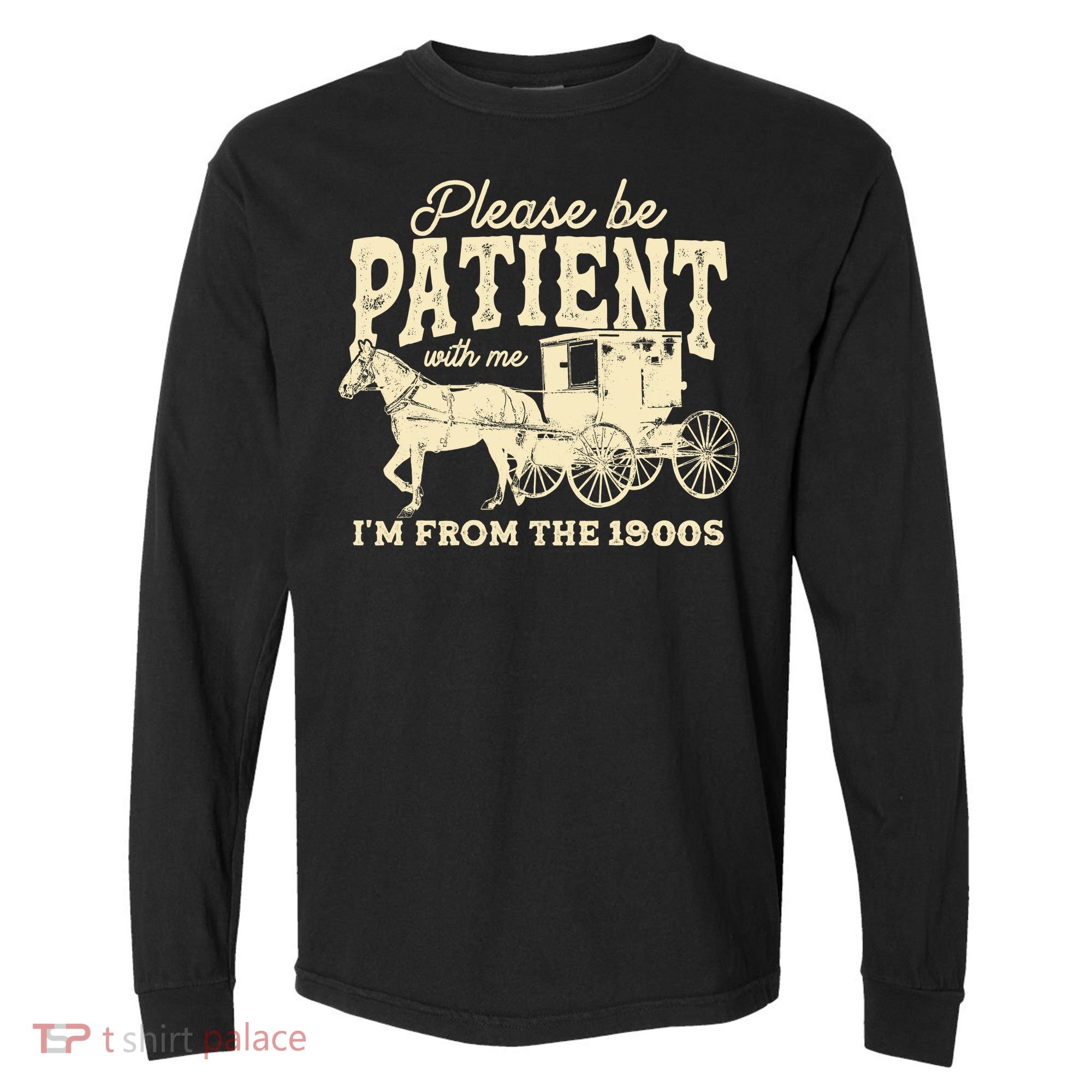 Please Be Patient With Me Im From The 1900s Comfort Colors Heavyweight Long Sleeve T-Shirt