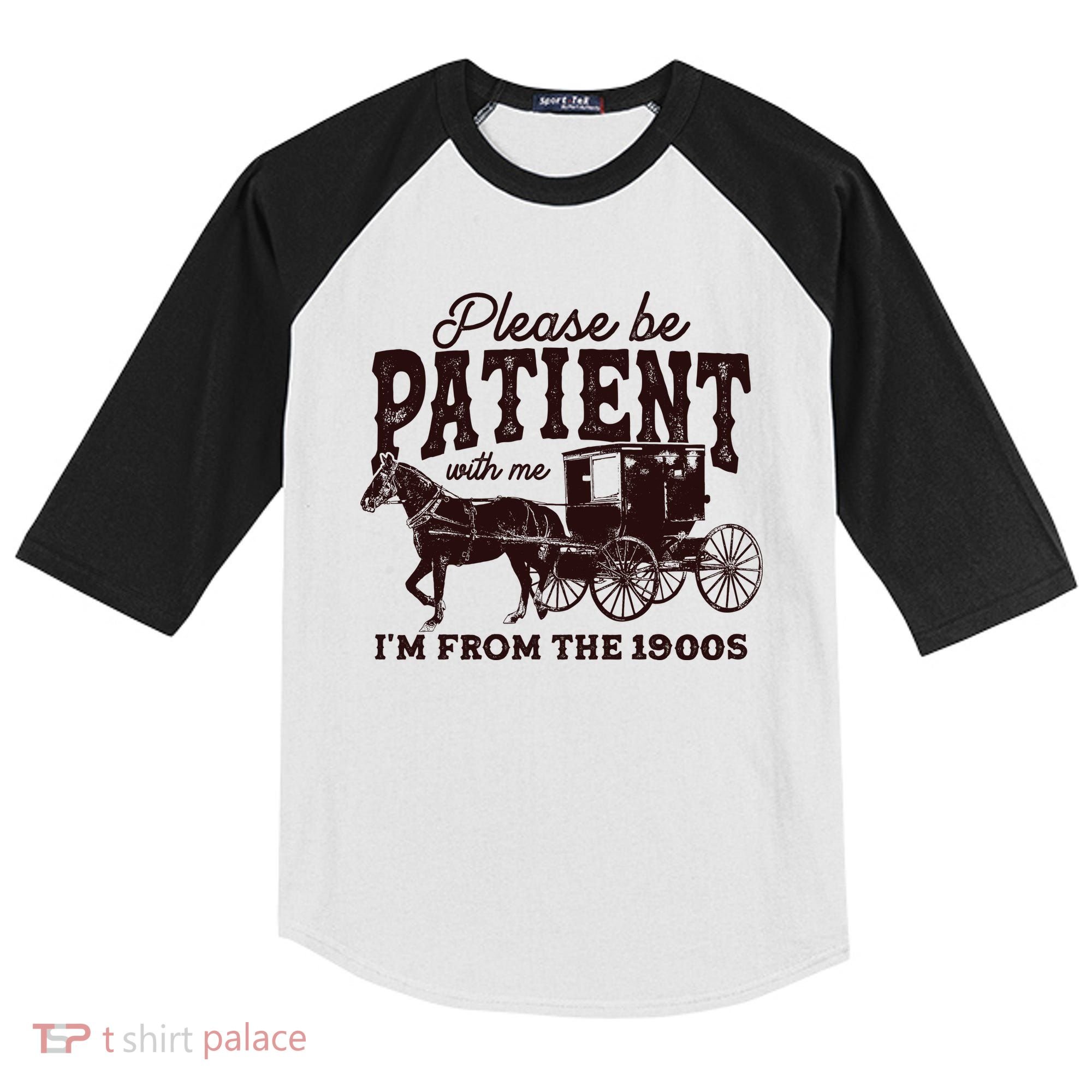Please Be Patient With Me Im From The 1900s Kids Colorblock Raglan Jersey