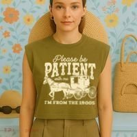 Please Be Patient With Me Im From The 1900s Garment-Dyed Women's Muscle Tee thumb 4