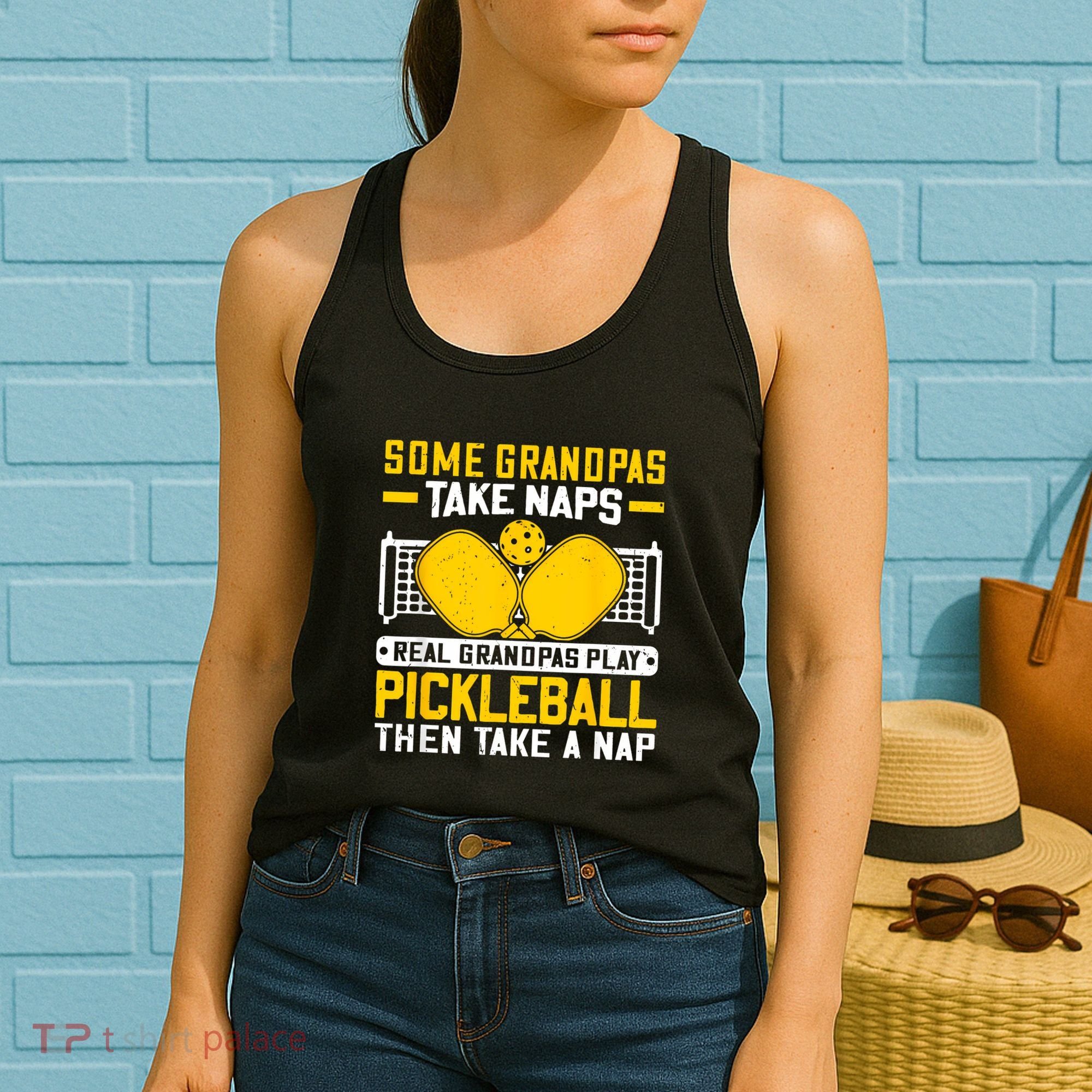 Pickle Ball Player Coach Grandpa For Paddleball Lover Fans Women's Tank Top