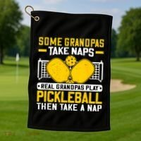 Pickle Ball Player Coach Grandpa For Paddleball Lover Fans Golf Towel thumb 1
