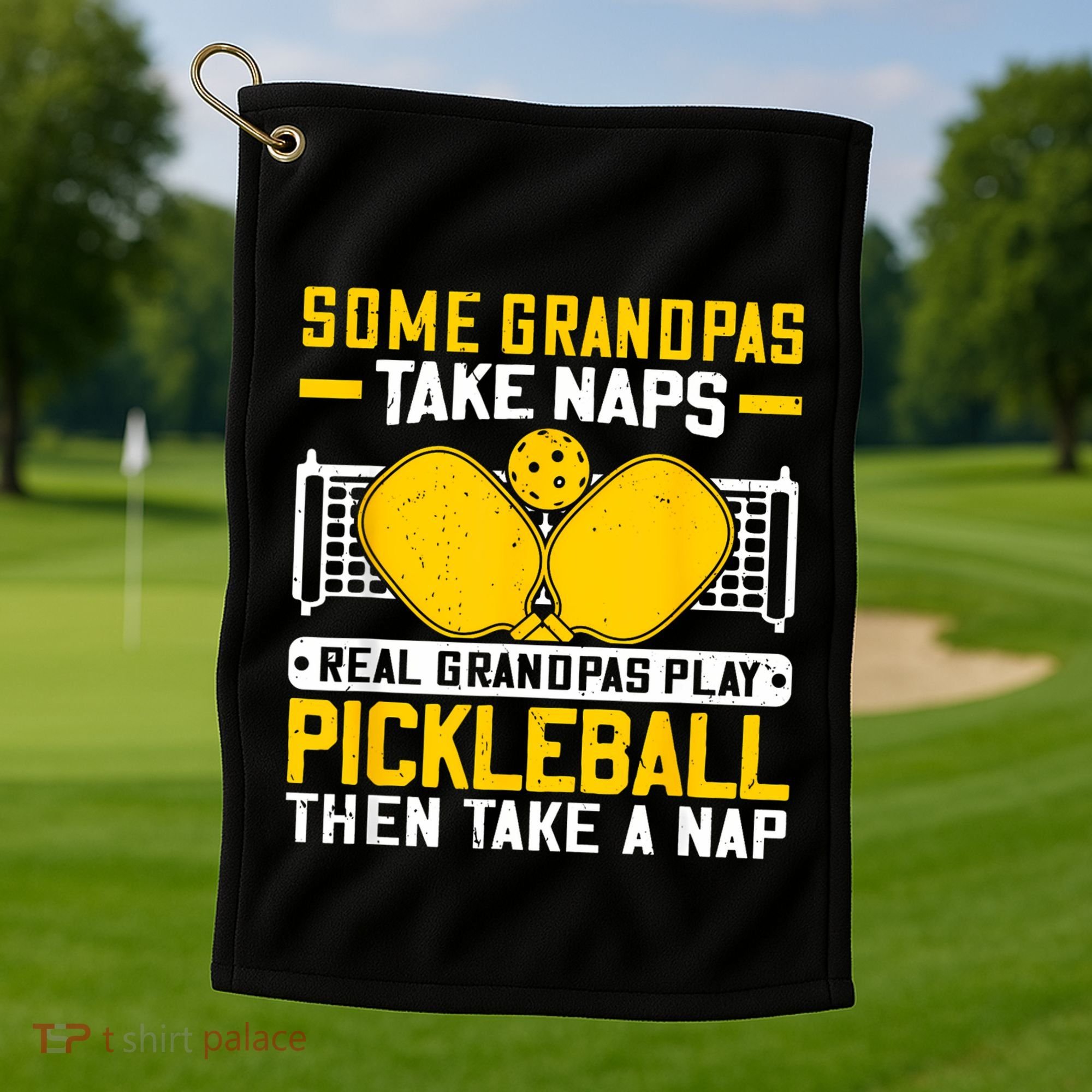 Pickle Ball Player Coach Grandpa For Paddleball Lover Fans Golf Towel