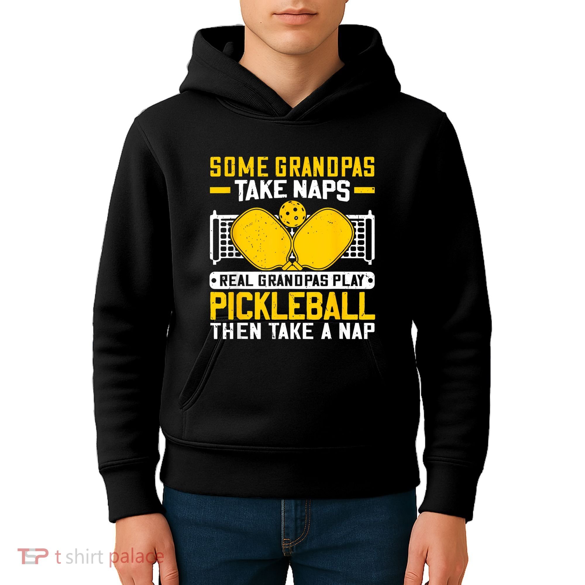 Pickle Ball Player Coach Grandpa For Paddleball Lover Fans Kids Hoodie