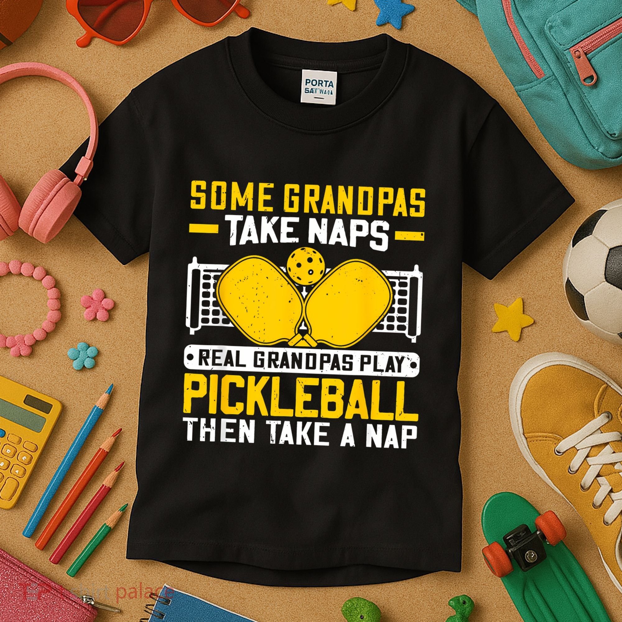 Pickle Ball Player Coach Grandpa For Paddleball Lover Fans Kids T-Shirt