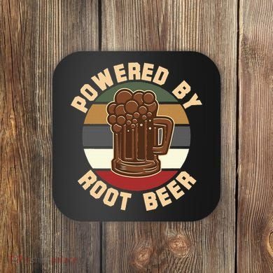 Powered By Root Beer Coaster