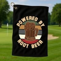 Powered By Root Beer Golf Towel thumb 1
