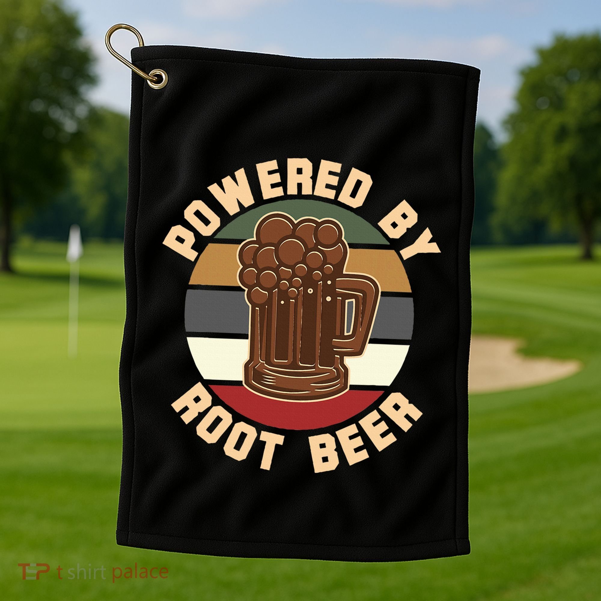 Powered By Root Beer Golf Towel