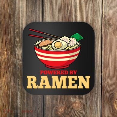 Powered By Ramen Japanese Anime Noodles Coaster