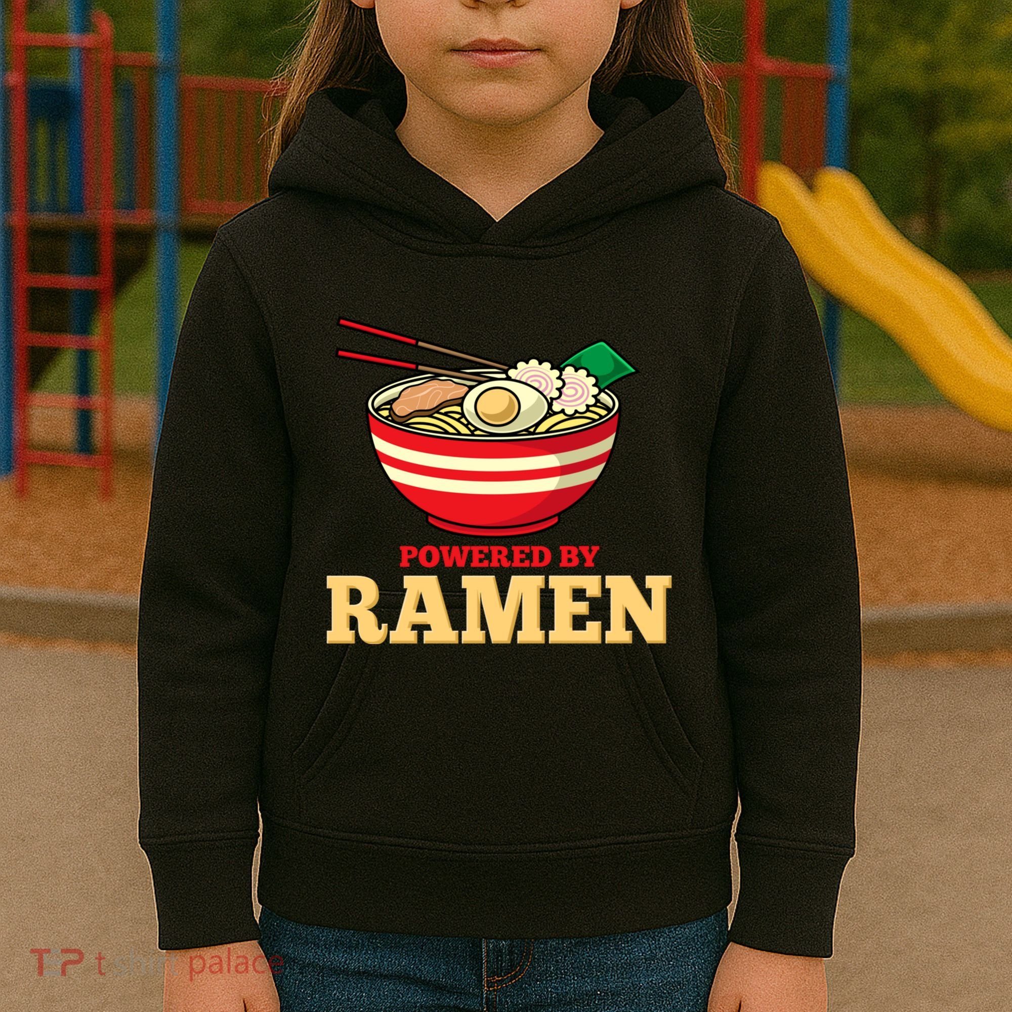 Powered By Ramen Japanese Anime Noodles Kids Hoodie