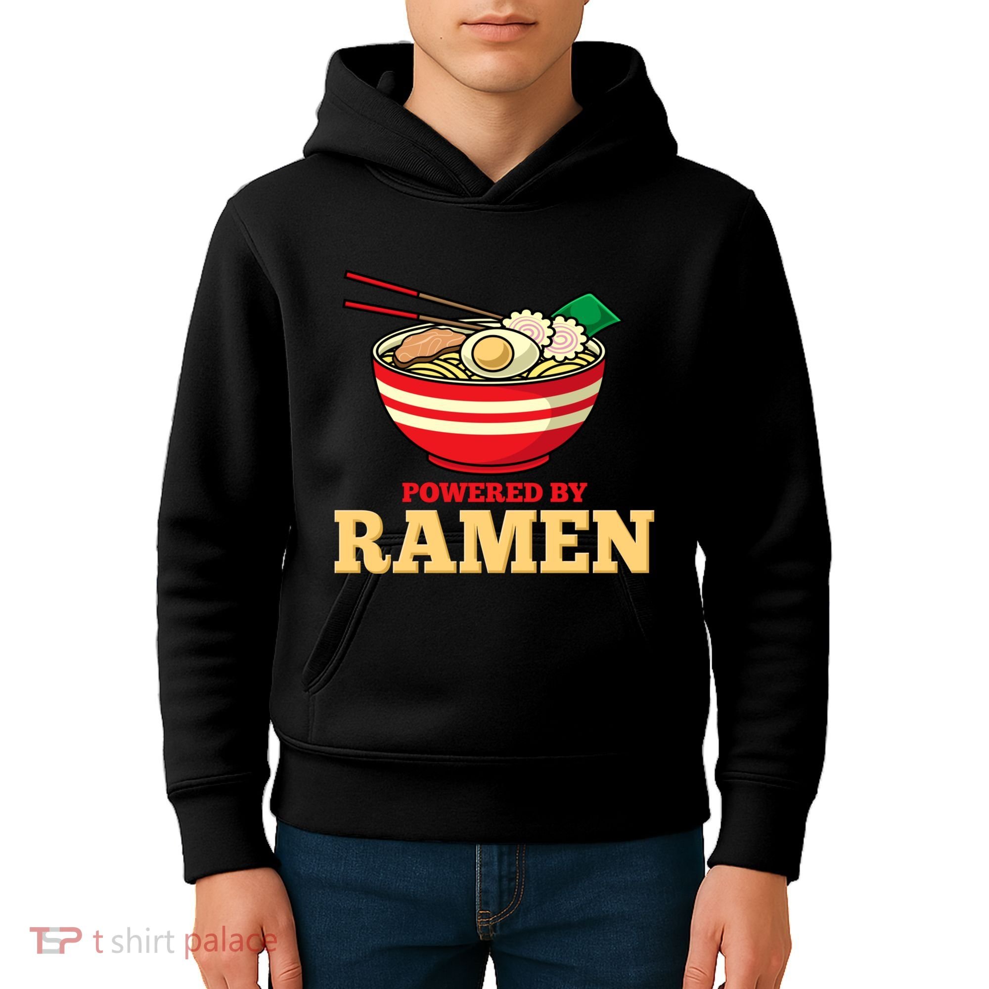 Powered By Ramen Japanese Anime Noodles Kids Hoodie