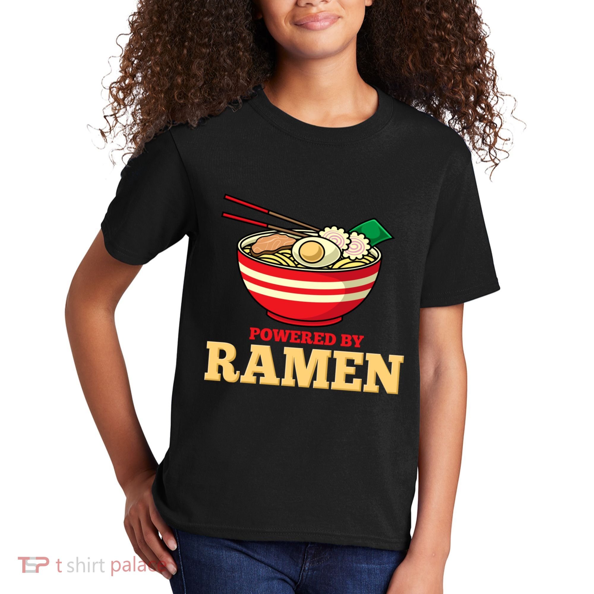 Powered By Ramen Japanese Anime Noodles Kids T-Shirt