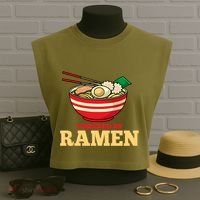 Powered By Ramen Japanese Anime Noodles Garment-Dyed Women's Muscle Tee thumb 3