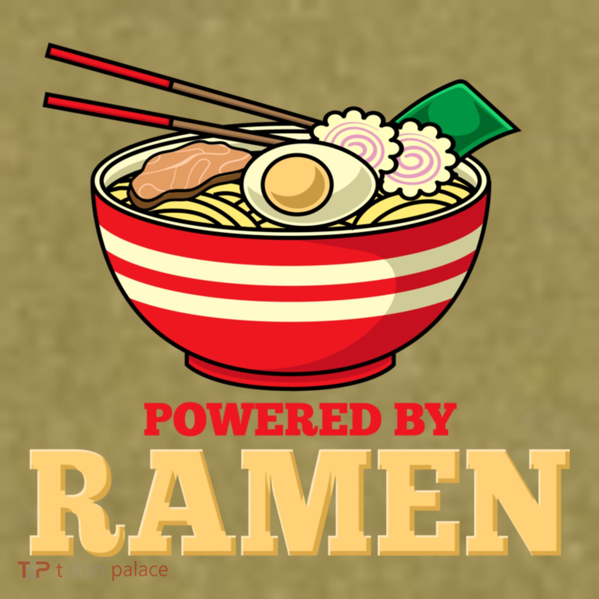 Powered By Ramen Japanese Anime Noodles Garment-Dyed Women's Muscle Tee