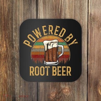Powered by root beer retro root beer Coaster