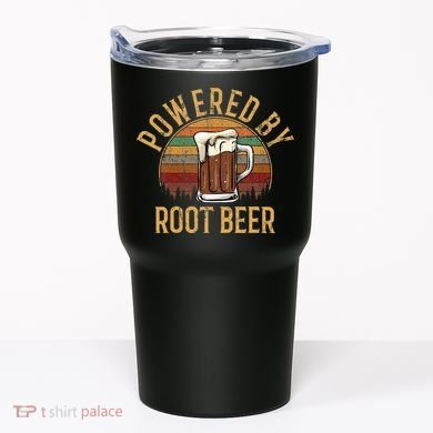 Powered by root beer retro root beer Tumbler