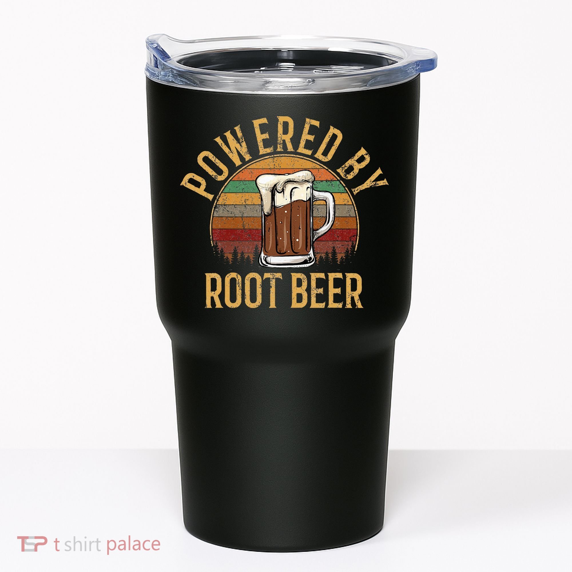 Powered by root beer retro root beer Tumbler