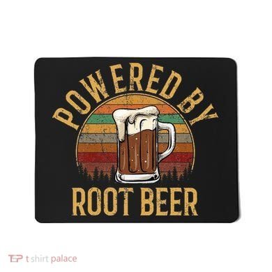 Powered by root beer retro root beer Mousepad