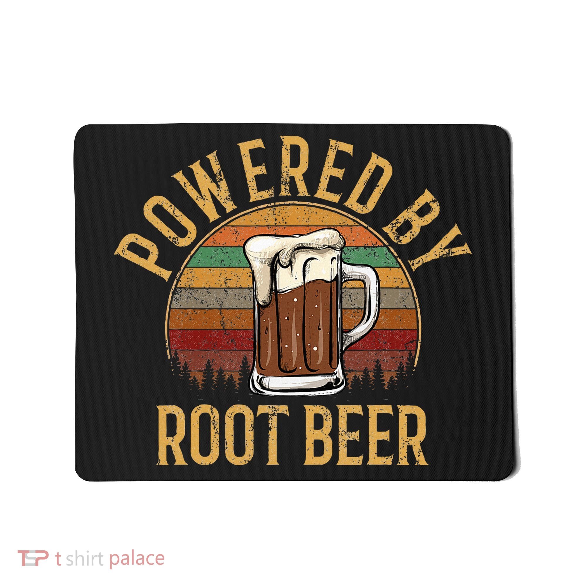 Powered by root beer retro root beer Mousepad