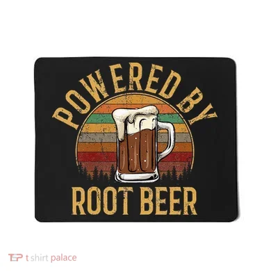 Powered by root beer retro root beer Mousepad