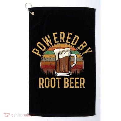 Powered by root beer retro root beer Golf Towel