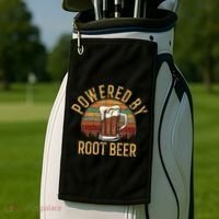 Powered by root beer retro root beer Golf Towel thumb 2