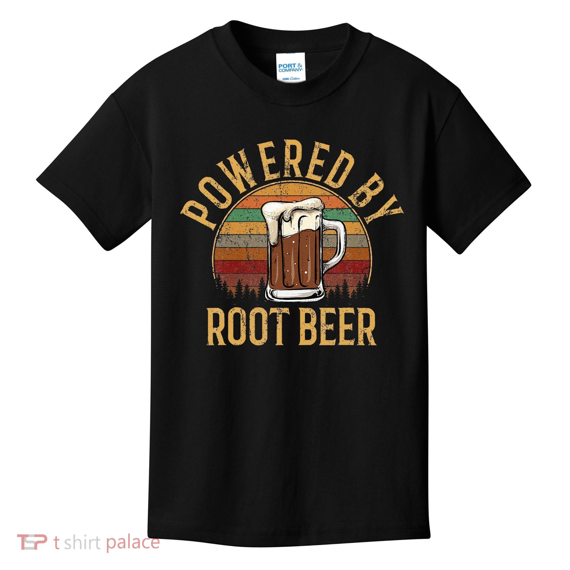Powered by root beer retro root beer Kids T-Shirt