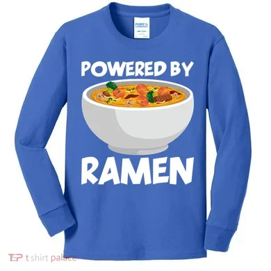 Powered By Ramen Gift Kids Long Sleeve Shirt