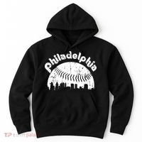 Philadelphia Baseball Retro Philly Skyline Game Day Hoodie thumb 0