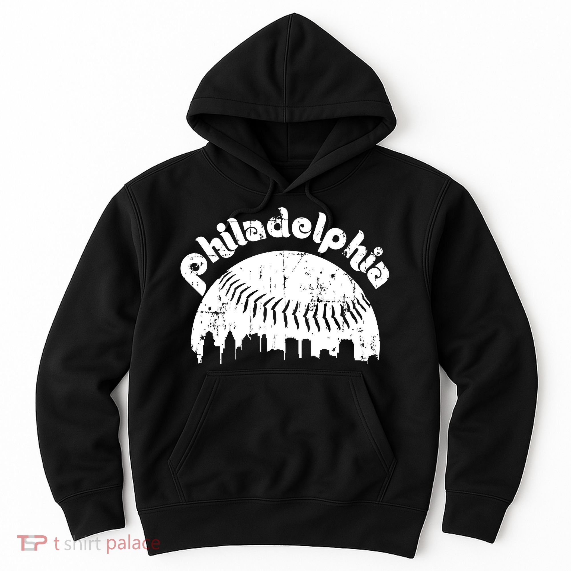 Philadelphia Baseball Retro Philly Skyline Game Day Hoodie