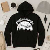 Philadelphia Baseball Retro Philly Skyline Game Day Hoodie thumb 3