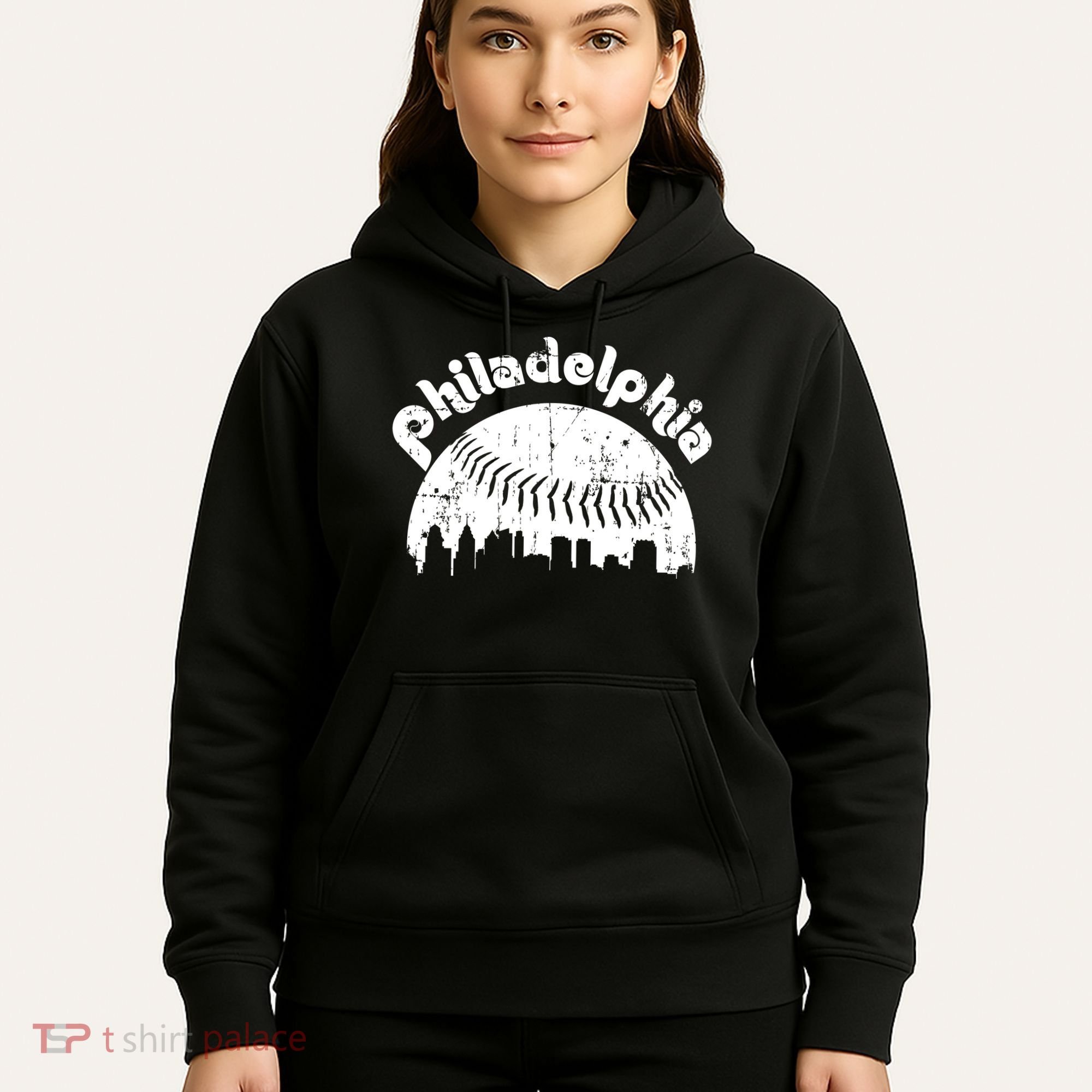 Philadelphia Baseball Retro Philly Skyline Game Day Hoodie