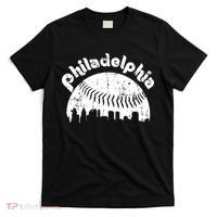 Philadelphia Baseball Retro Philly Skyline Game Day T-Shirt thumb 0